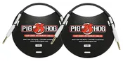 2 Pack Pig Hog 1/4″ to 1/4″ 8mm Instrument Cable, 1 foot PH1-2