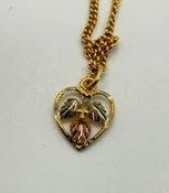 Landstrom's Black Hills Gold Heart Pendant, 22 in Chain