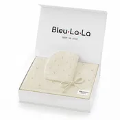 Bleu La La 100% Organic Cotton Luxury Organic Blanket + Hat Gift Set: Butter Cream