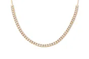 14K Yellow Gold Diamond Tennis Necklace
