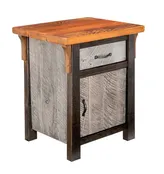 Bigfork Rustic One-Drawer/Door Nightstand