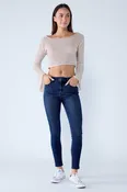 Classic High Rise Skinny Jeans with Hand Sanding