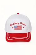 Americana THE LAND OF FREEDOM Embroidered Double Stitch Cap