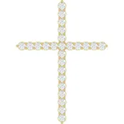 14K Gold Lab-Grown Diamond Cross Pendant - Options Available