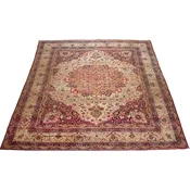 8′ x 10′ Antique Kerman Shah Wool and Silk Area Rug