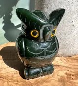 3.75" Dark Green Jade Owl