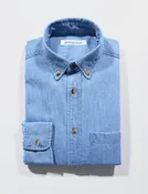 BKT10 Casual Shirt in Stonewashed Denim - Light Indigo