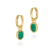 Sterling Silver Emerald Drop Earrings with 18K Gold Vermeil