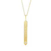14K Gold .03 CTW Diamond Engravable Bar