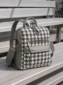 Amelia Houndstooth Convertible Backpack