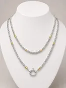 Byzantine Sterling Silver Chain with 18kt Gold Accents