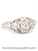 1940’s Filigree 18k WG & 0.25ct Diamond Ring