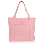 Dalix  20" Solid Color Soft Canvas Tote Bag