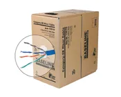 BASELINE - 1000ft 24/4 CAT5E UTP cULus CMR Riser-Rated Solid Cable - Pull-Box - Blue