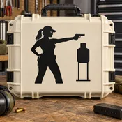 Adult Woman Range Instructor Silhouette Vinyl Decal - GirlsWithGunsCX018