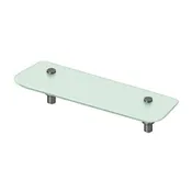 15-3/4" Frosted Glass Shelf - Solid Brass