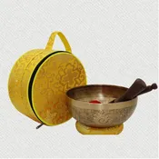Jambati Carved Singing Bowl (Mantra & Ashtamangala Symbols)