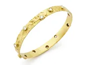 18kt Gold Seascape Bangle with Diamonds