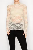 ALL LACE SHEER LONG SLEEVE TOP