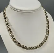 10K Two-Tone Gold 17" Necklace; 8.8g