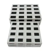 10" / 12" Hulette Black & White Boxes (Set of 2) - Black / White