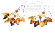 Baltic Amber Leaf Drop Earrings