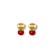 Baby Pebble Orb Earrings, Oxblood