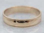 10K Yellow Gold Milgrain Edge Band Ring