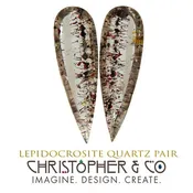Lepidocrosite Quartz Pair 21.92 ct — Custom Artisan Jewelry | Unique Gemstones | Christopher & Co.
