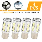1156 LED Bulb White, Super Bright 1156 BA15S 1141 Car LED Light Bulbs Replacement for 12V RV Car Camper Trailer Interior Turn Signal Backup Reverse Lights 6000K, 4PCS