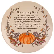 10.63 Inch Large Pumpkin Twigs Wreath Sentiment Giving Plate