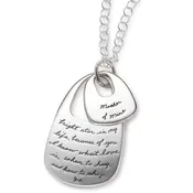 “Mother of Mine” quote engraved on Sterling Silver Necklace