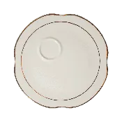 Snack Plate 9″ – cream/gold (Holds Cup)