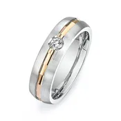 14K Two Tone Wedding Band  -PN00023