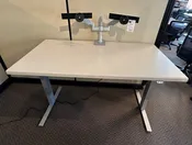 Refurbished 60"W x 30"D Height Adjustable Desk - Light Gray Laminate Top
