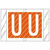 AmeriFile Genuine Col'R'Tab 12000 Series Alpha Labels - 1 1/2 W x 1 H - Letter U - Orange - 100 Labels per Pack (10 Labels Per Sheet, 10 Sheets Per Pack)