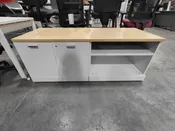 60″ Low Storage Credenza, Maple/White