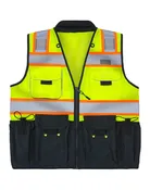 ANSI Class 2 Deluxe Black Bottom Surveyors Vest