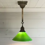 10" Green Cone Mission Craftsman Style Ceiling Fixture Pendant Light — Yankee Barn Lighting
