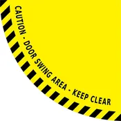 Caution Door Swing Area Keep Clear Floor Sign
