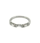 0.26 Ctw 14kt White Gold Curved Diamond Stackable Wedding Band
