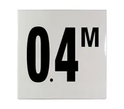 0.4 M Ceramic Smooth Tile Depth Marker 6 Inch x 6 Inch with 4 Inch Lettering