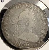 1806 Knob 6 Draped Bust Half Dollar, O-105 R.2 VG+ (19662)