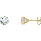 14K Gold Lab-Grown Diamond 4-Prong Stud Earrings - Options Available