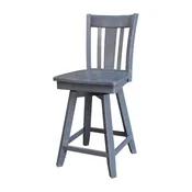 24-Inch San Remo Swivel Stool in Heather Gray, Ready to Ship