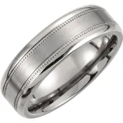 12.5 > Band > Milgrain > Center & Polished > Finish > Satin > 7mm