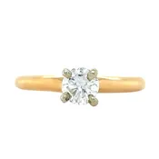 0.39ct Diamond Solitaire 14k Yellow Gold Engagement Ring 1.9g Size 4.75