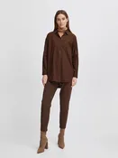 b.young BYGamze Oversized Tunic Shirt – Dark Brown