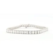 Bracelet Tennis 13.75ctw Emerald Lab Grown Diamonds 14kw 4.1mm 6.75" 14.06g 126070098