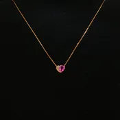 Heart-Shaped Hot Pink Sapphire Pendant Necklace in Rose Gold